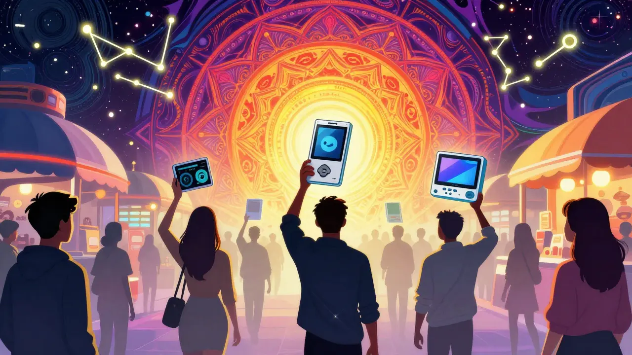 Consumers embrace affordable alternatives as premium products fade into cosmic mist.